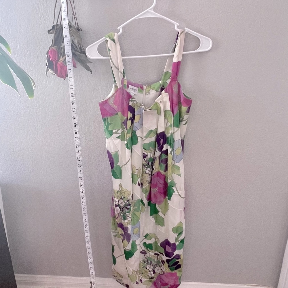 Armani Collezioni | Women's | Floral Front-Pleated Midi Dress. Size 8.